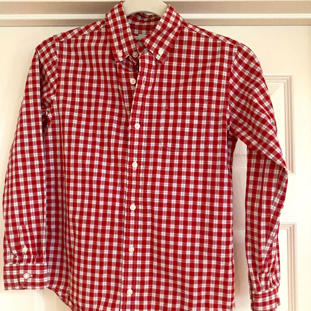 JANIE AND JACK YOUTH Red Plaid Button-down Shirt